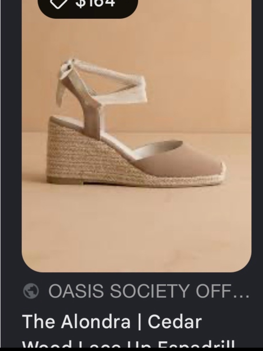 Oasis Society Wedge Sandal in Cedar-new in box!